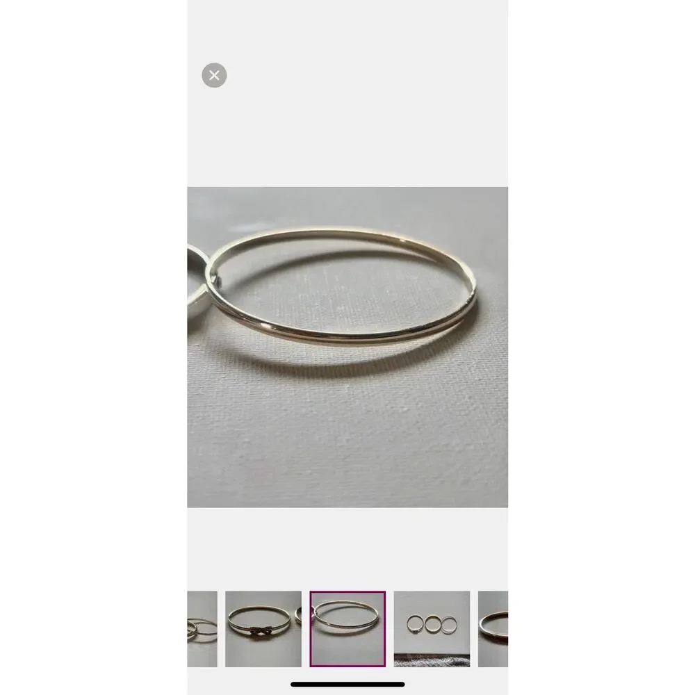 Gold Bangle Bracelet Set of 3 – Bow, Crystal Accent, Minimalist Stack